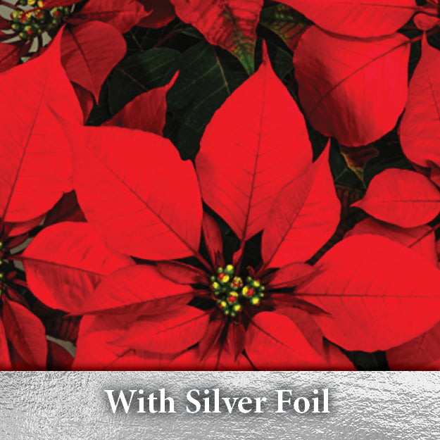 6" Poinsettia Plant 15"-17" Tall - Red/Silver Foil